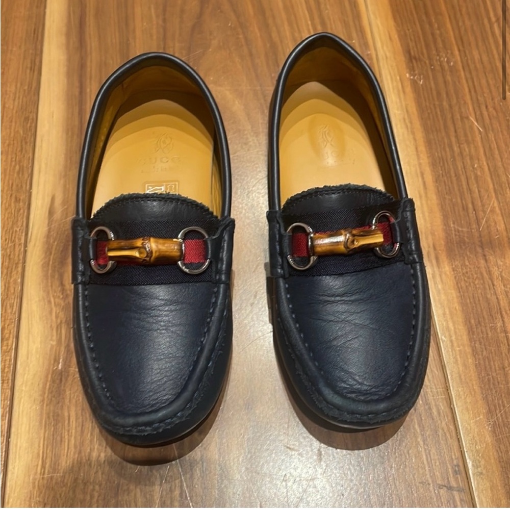 Gucci kids children’s boys loafers in navy size 32